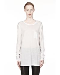 Alexander Wang | White Classic Long Sleeve Tee With Pocket | Lyst