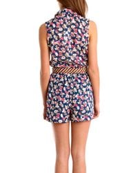 Charlotte Ronson | Blue Floral Romper | Lyst