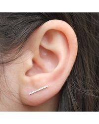 Anne Sisteron | 14kt White Gold Diamond Bar Ear Cuff | Lyst