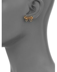 kate spade new york | Metallic Finishing Touch Polka Dot Bow Stud Earrings | Lyst