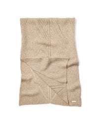 Ralph Lauren | Beige Rib-knit Wool-blend Scarf | Lyst