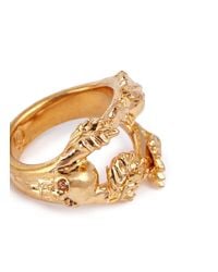 Alexander McQueen | Metallic Skull Vine Ring | Lyst