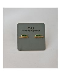 Tai | Green Baguette Stud | Lyst