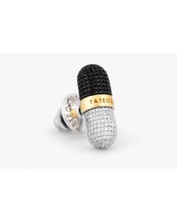 Tateossian - Metallic Pill Xxv - Diamond Silver & Gold Micro Pavé Pin for Men - Lyst