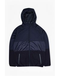French Connection | Blue Mixed Nylon Run Hooded Jacket for Men | Lyst