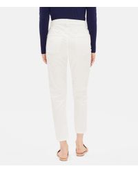 Eileen Fisher White Organic Cotton Tapered Ankle Jean