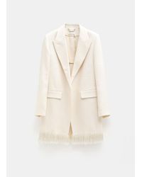 Chloé Short Tailored Coat - Natural