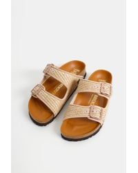 birkenstock arizona raffia sandals