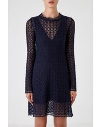 See By Chloé Blue Floral Lace Dress