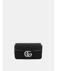 Gucci GG Marmont Matelassé Leather Super Mini Bag in Black