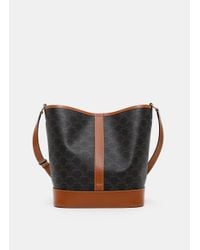 Women's Small bucket in triomphe canvas and calfskin, CELINE