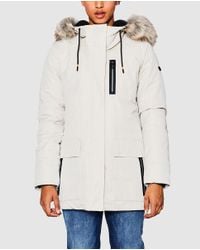 Lyst Esprit Parka With A Fur trimmed Hood in Natural Lyst Esprit Parka With A Fur trimmed Hood in Natural