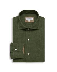 Emmett London Dark Green Linen Shirt for men