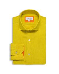 Emmett London Yellow Linen Shirt for men