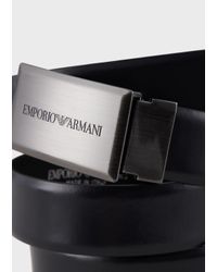 Cinturón De Piel Desgastada Con Hebilla Emporio Armani de Cuero de color  Negro para hombre | Lyst