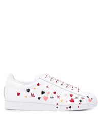 adidas Superstar Heart-print Sneakers in White - Lyst