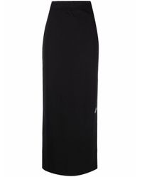 Nike Cotton Logo Maxi Skirt in Black - Lyst