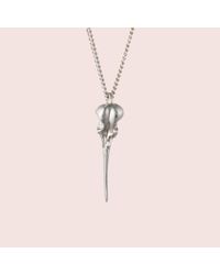 Erica Weiner - Metallic Hummingbird Skull Necklace (silver) - Lyst