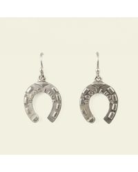 Erica Weiner Metallic Edwardian Silver Good Luck Horseshoe Earrings