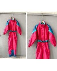 Combinaison De Ski Vintage Des Années 90 s S One Piece Combinaison Rétro  Costume Neige Pink Ski Suit Skiing Coveralls Snowboard Etsy - Lyst