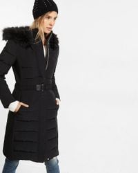 express long belted puffer jacket