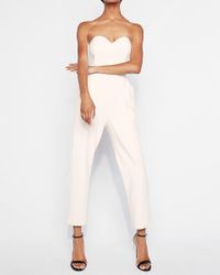 express strapless sweetheart neckline jumpsuit