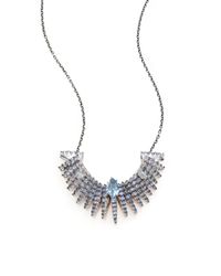 Alexis Bittar Fine | Metallic Midnight Marquis Blue Quartz, Sapphire & Sterling Silver Fringe Necklace | Lyst