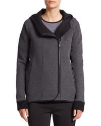Elie Tahari | Gray Margie Hooded Zip-front Jacket | Lyst
