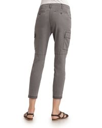 Eileen Fisher | Gray Skinny Ankle-zip Cargo Pants | Lyst