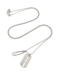McQ | Metallic Razor Pendant Necklace | Lyst