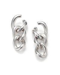 Pomellato | Metallic Sterling Silver Gourmette Link Drop Earrings | Lyst