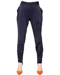 Vionnet | Blue Silk Jersey Trousers | Lyst