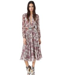 Burberry Prorsum Pink Victorian Print Washed Georgette Dress