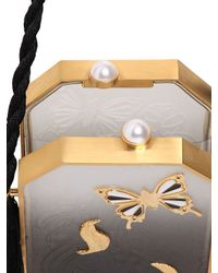 Thale Blanc Black Flutter Butterfly Perspex Clutch