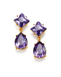 Kenneth Jay Lane | Purple Faceted Geometric Teardrop Earrings | Lyst