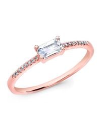 Anne Sisteron - White 14kt Rose Gold Moonstone Diamond Maddie Ring - Lyst