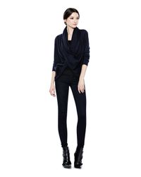 Alice + Olivia | Blue Drape Wrap Around Sweater | Lyst