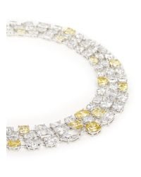 CZ by Kenneth Jay Lane | Yellow Mix Cubic Zirconia Three Strand Necklace | Lyst