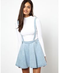 denim dungaree skirt