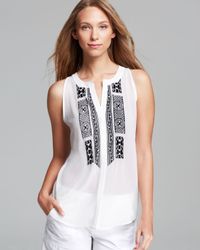 Sanctuary Crafted Embroidered Tank in White - Lyst