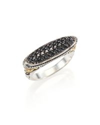 Konstantino | Metallic Asteri Black Diamond, 18k Yellow Gold & Sterling Silver Horizontal Ring | Lyst