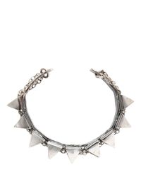 Emanuele Bicocchi | Metallic Spiked & Chained Silver Cuff Bracelet for Men | Lyst