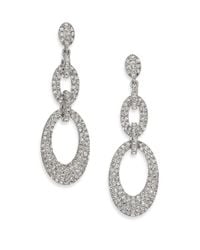 Adriana Orsini | Metallic Pavé Crystal Oval Link Drop Earrings | Lyst