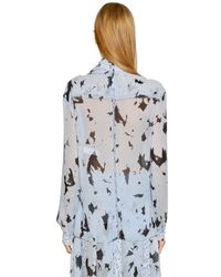 Proenza Schouler Purple Feather Print Blouse