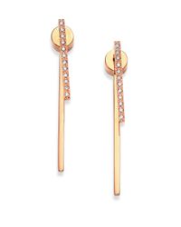 Diane Kordas | Pink Diamond & 18k Rose Gold Double Bar Earrings | Lyst