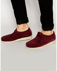 purple wallabee shoes