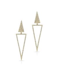Anne Sisteron - 14kt Yellow Gold Diamond Open Triangle Drop Earrings - Lyst