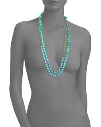 Lena Skadegard | Fiore Turquoise, Chrysoprase & Green Garnet Petal Crochet Necklace | Lyst