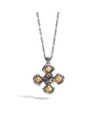 John Hardy | Metallic Medium Cross Pendant On Figaro Chain | Lyst