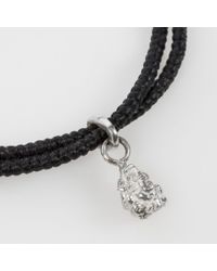 Paul Smith | Men's Silver Ganesh Charm Black Bracelet for Men | Lyst